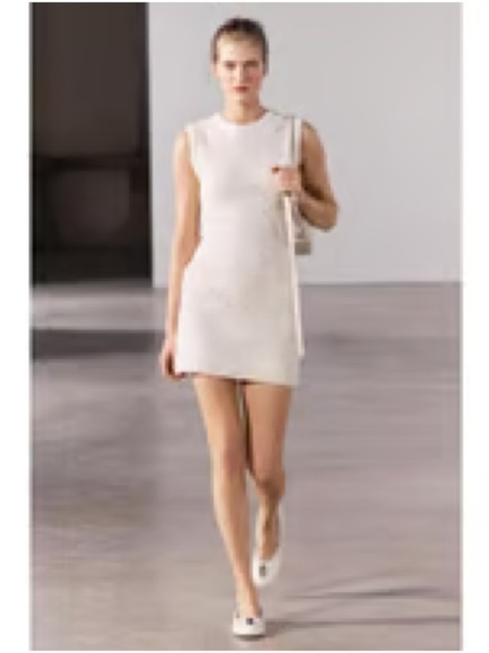 Zara white knit mini dress